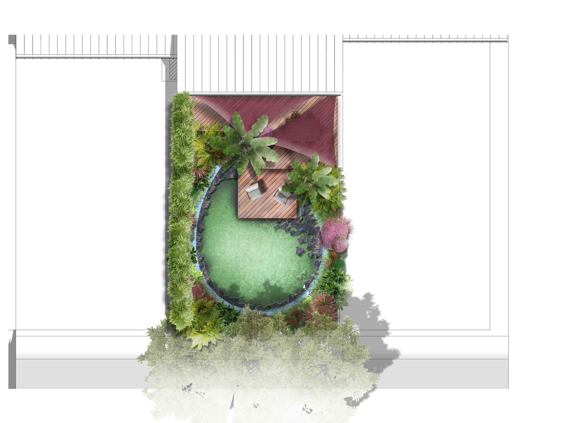 plan de masse projet tropical- MT concepteur paysagiste